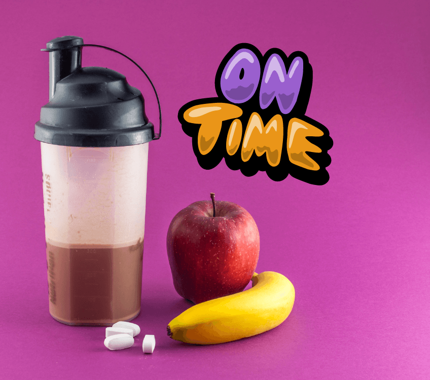 Post workout shake with fruit and vitamins